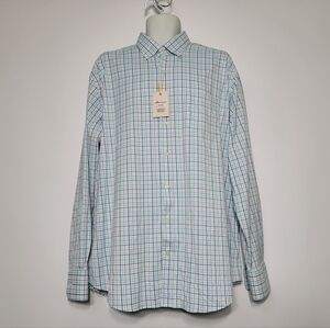 Peter Millar‎ Summer Comfort XL Button Shirt Long Sleeve Blue Pink NWT